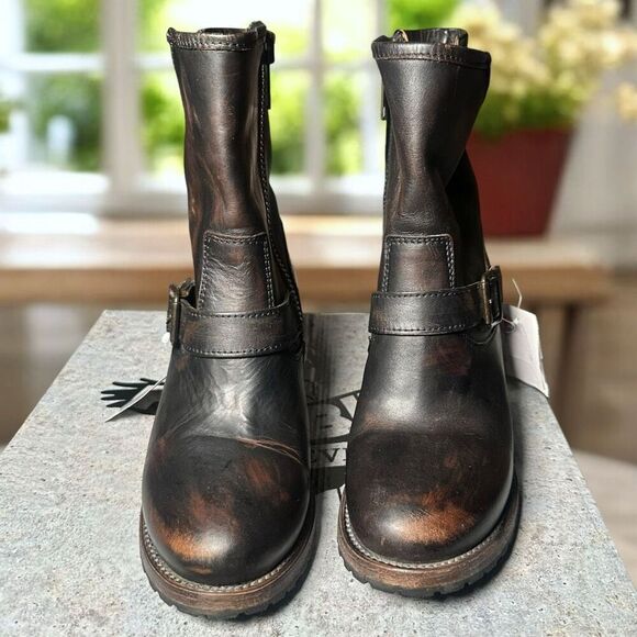 Freebird by Steven Carlito Boots Distressed Leather Ankle Mid-Calf Women’s Size - Picture 5 of 15